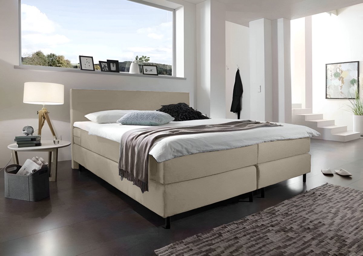Beddenbriljant Boxspring Bravo - 160x200 - Beige - - Beddenbriljant - €449,00