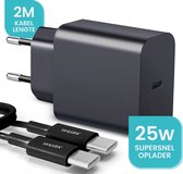 Chargeur Wurk - Convient pour Samsung - Chargeur rapide 25 W - Chargeur rapide à charge Quick - Câble de charge 2M