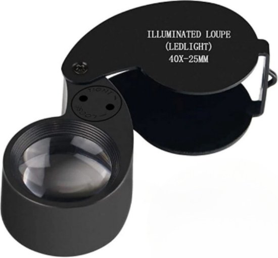 Foto: Juweliersloep 40x25 juweliers gereedschap loeplamp met led verlichting horlogemakersloep zakloep