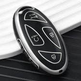 Siliconen Remote Cover Key Case key cover Zwart Grijs voor Hyundai Grandeur GN7 Kona Ioniq