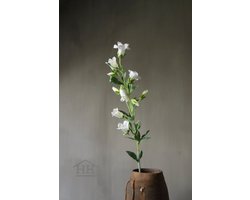 Kunstbloem campanula - wit - 85 cm - nepbloem - zijden bloemen
