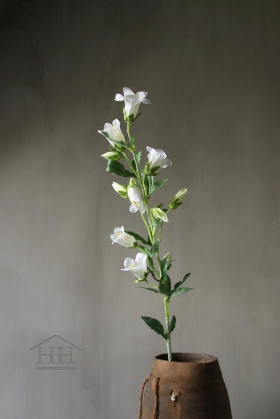 Kunstbloem campanula - wit - 85 cm - nepbloem - zijden bloemen