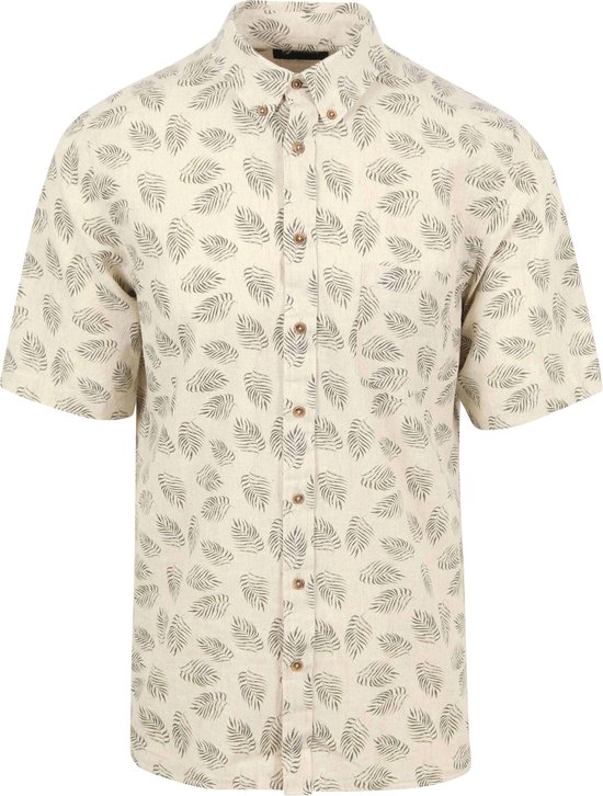 Suitable - Short Sleeve Overhemd Linnen Sheng Groen - Heren - Regular-fit
