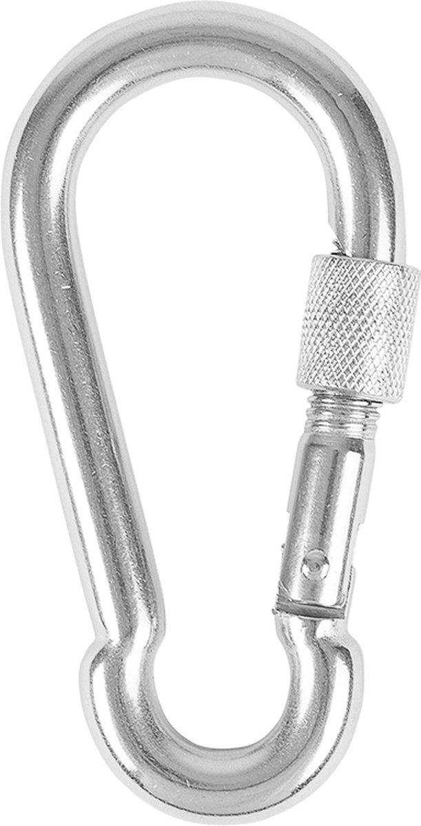 Karabijnhaak rvs met schroefsluiting 100mm