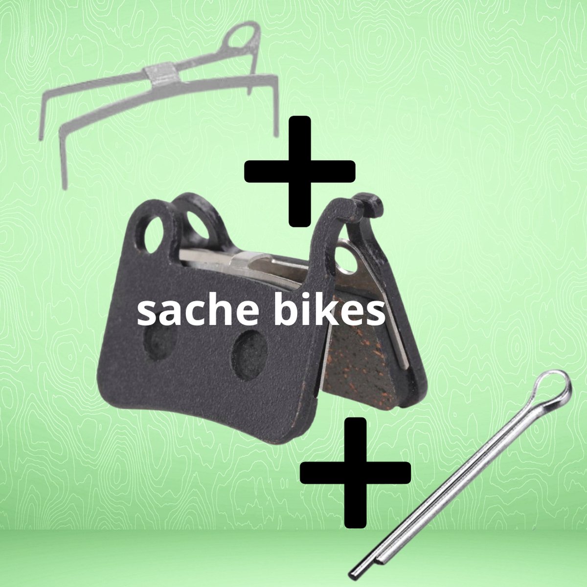 Fatbike remblokken met bevestiging en splitpen - Hydraulische remblokken - Hydraulic brake pads - Izoom - Zoom - Logan - Ebike - Mountainbike - Sache Bikes
