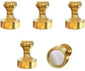 TLVX 5 stuks Sterke Pion Magneten Goud Kleur 12mm x 16mm / Magnetische haakjes erg sterk / Kracht N52 / Magneet Foto / Boodschappenlijst / Kantoor / Deurmagneet haak voor sleutels / Gouden Koelkast magneet / Magneetjes ophangen / Handdoekhaak