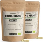Combipack Lions Mane Extract Capsules 2x 60 Stuks - Biologisch - 20:1 Extract - 400 MG Per Capsule - Geen Lion's mane poeder - Pruikzwam - Lionsmane Hericium Erinaceus- Superfood - Paddenstoelen - Mushroom
