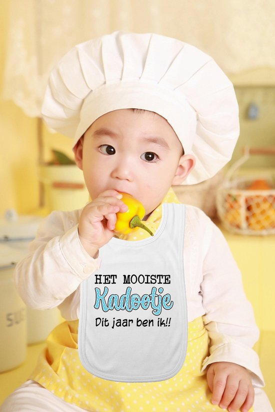 Bellatio Decorations Baby slabbetje - blauw - het mooiste kadootje - kraam cadeau - slab/morsdoek van BELLA — afbeelding 2