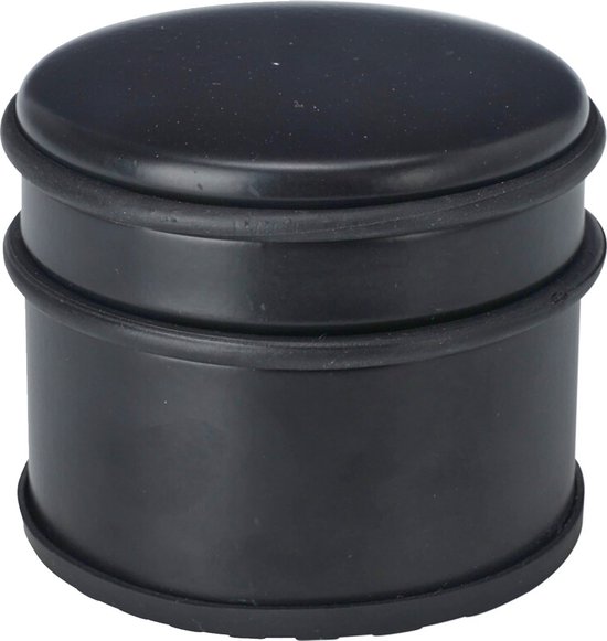 H&S Collection Deurstopper - rond - RVS - mat zwart - 10 x 10 x 9 cm - 1 kilo gewicht