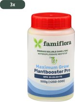 Famiflora Plantbooster Pro 1.5KG 20-20-20+TE - Meststof voor binnen- en buitenplanten - Samenstelling voor groeibevordering - Voor gebruik in hydrocultuur- en aeroponicsystemen