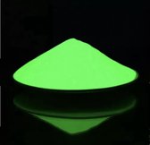 S&D - Glow in the dark poeder - 50 gram - Groen / Geel - Mengbasis verf fluorescerend