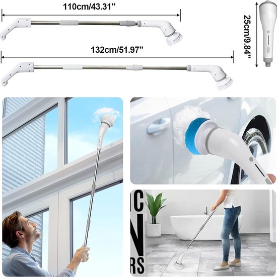 FBBULES Electric Cleaning Brush Cleaning Brush Rotating Scrubber, IPX7 Waterproof Wireless Bathroom Kitchen Brush for Basin Tile Floor Sink Window Shoes FBBULES Electric Cleaning Brush Cleaning Brush Rotating Scrubber, IPX7 Waterproof Wireless Bathroom Kitchen Brush for Basin Tile Floor Sink Window Shoes