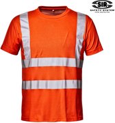 SIR SAFETY MISTRAL UV HiVis Oranje T-Shirt - Werkshirt Hi Vis UV-bescherming Reflecterende Banden Bouw Wegwerkzaamheden Fietsen