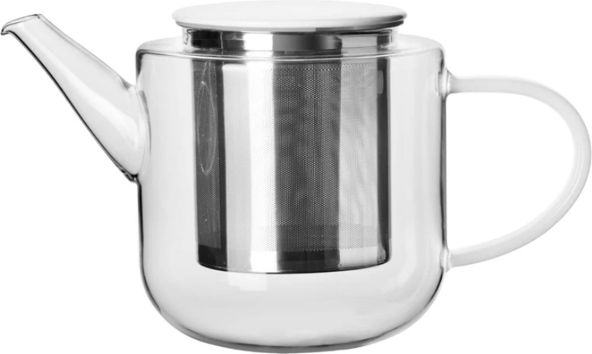 Asa Coppa Glass theepot met filter 1.1L wit