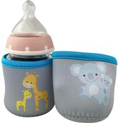 2x Baby Flesbeschermer (klein) - Babyflessen Beschermhoes - Bescherming - Motief: Giraffe & Koala - Baby Flessenhoes