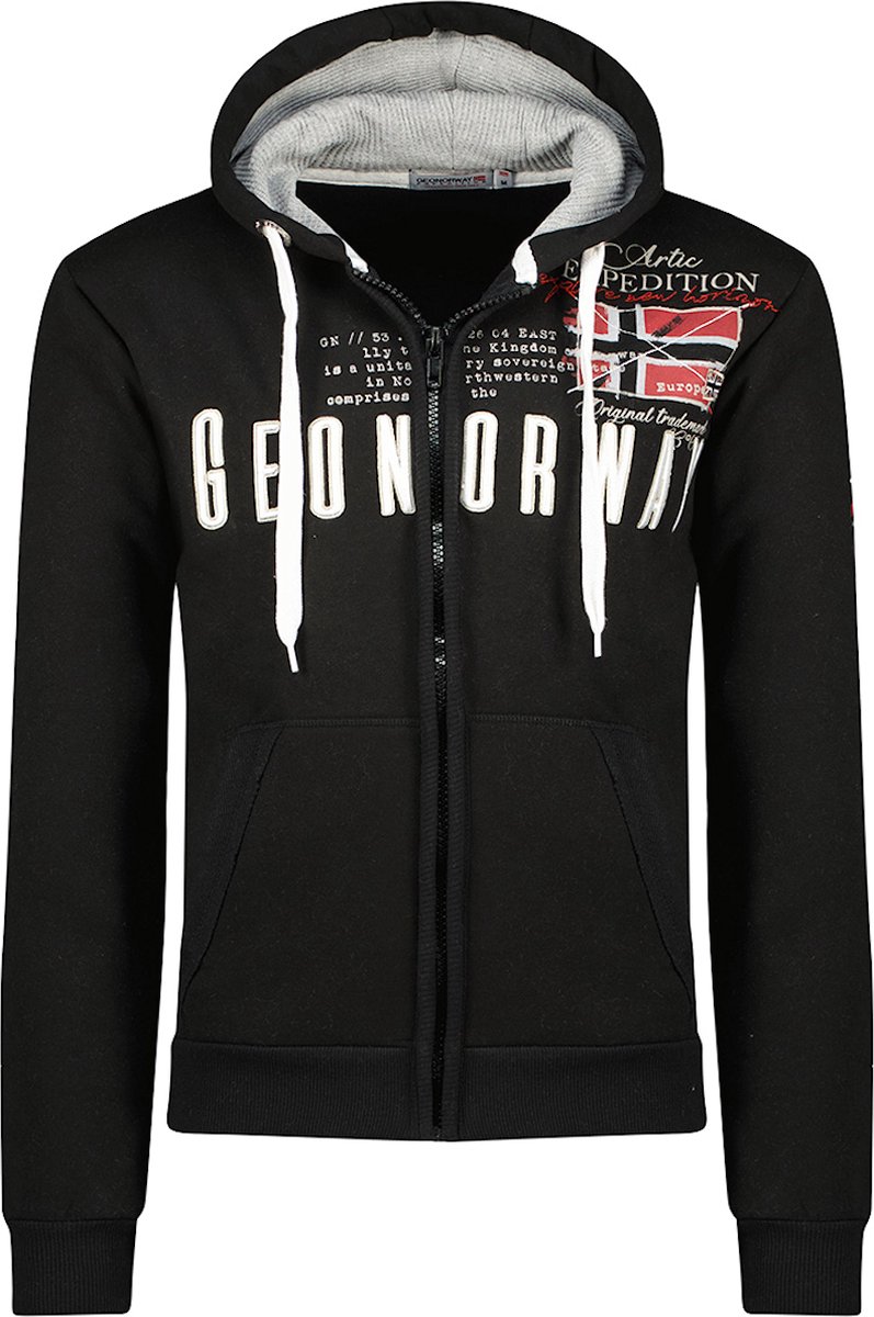 Vest Met Capuchon En Rits Zwart Geographical Norway Gason - L