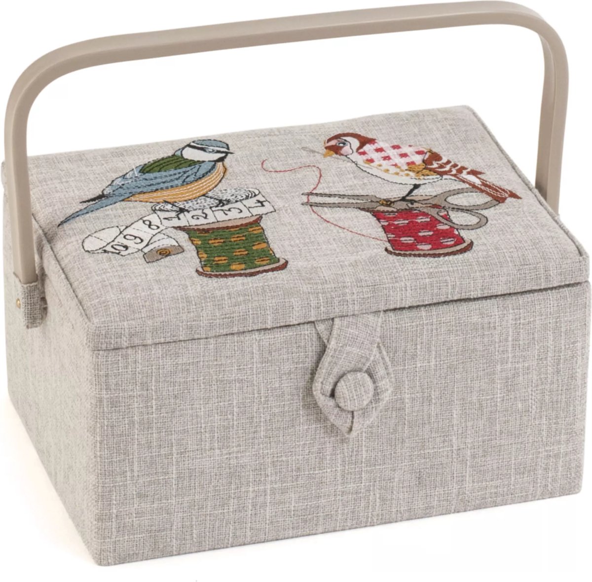 Medium Sewing Box Birds on Bobbin - Embroidered