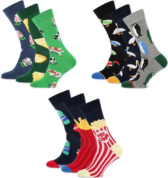 9 paar | naadloze herensokken | print sokken diverse soorten | maat 40-46