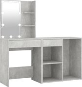 vidaXL - Kaptafel - met - kastje - en - LED's - bewerkt - hout - betongrijs