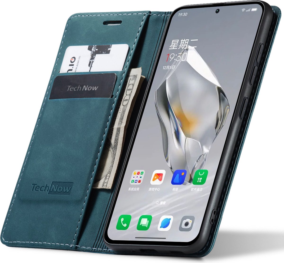 Hoesje geschikt voor OnePlus 12 - Book Case Leer Slimline Blauw