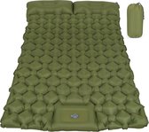 Bastix - Zelfopblazend, isolerende slaapmat voor 2 personen, opblaasbare isolatiemat, ultralicht, luchtmatras, campingmatras met voetpomp, 10 cm dik, zelfopblaasbare slaapmat voor wandelen, outdoor