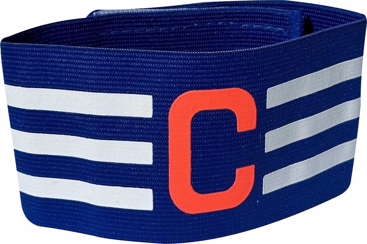 Aanvoerdersband STRIPE - elastisch verstelbaar - blauw
