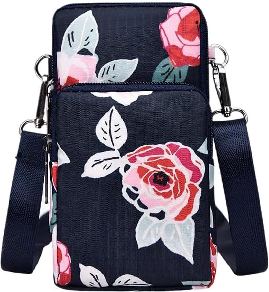 HNOOM Schoudertas voor mobiele telefoon, voor dames, om om te hangen, voor mobiele telefoon, schoudertas, portemonnee, kleine crossbody tas, met kaartvakken, schouderriem, rood, Large