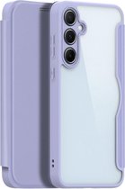 Dux Ducis Skin X Pro Hoesje Geschikt voor Samsung Galaxy A35 | Compatibel met MagSafe | Book Case met RFID Pasjeshouder | Beschermhoes | Transparant Paars
