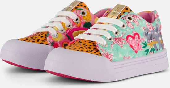 Sneakers | Meisjes | Green Pink | Canvas | Go Banana's | Maat 31