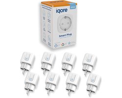 8x Slimme Stekker met Tijdschakelaar en Energiemeter - WiFi Smart Plug 16A - Google Home & Amazon…