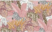 Noordwand Behang Good Vibes Jungle Animals roze en oranje