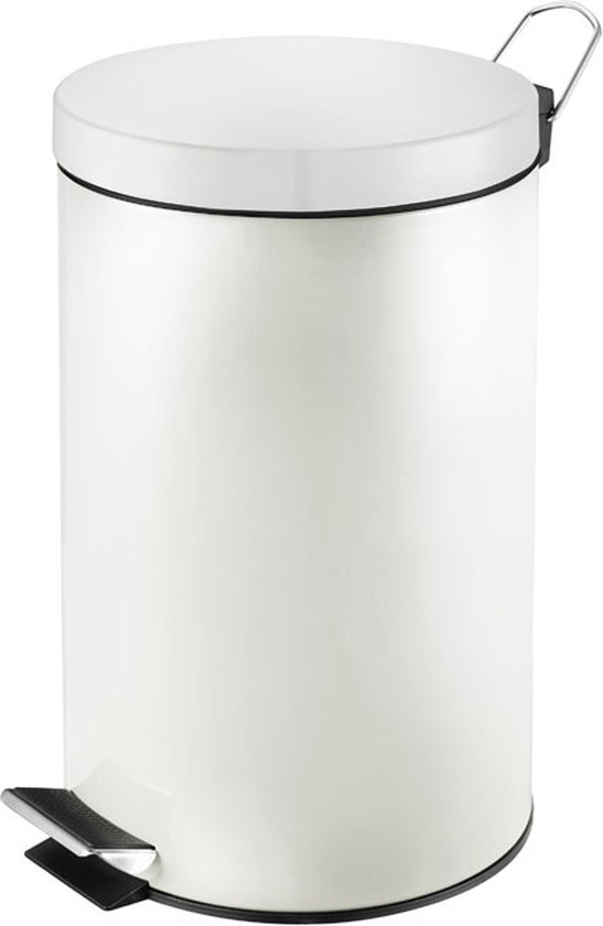 V-part - Pedaalemmer 12 liter - Steel - wit - Prullenbak