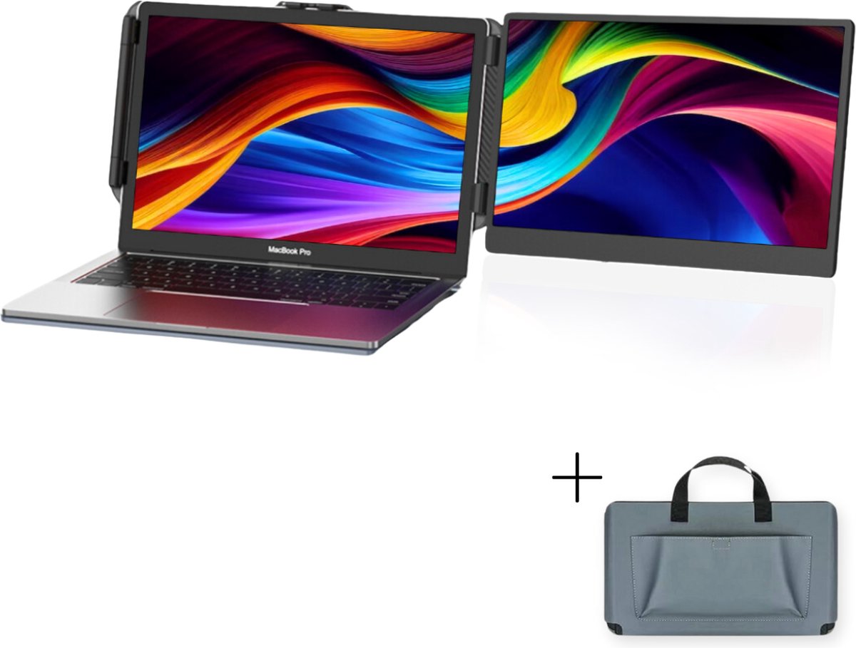 Dirmo S1 Portable Monitor - Extra Draagbaar scherm 14.1 inch - Plug & Play - Universeel - 2024 Model - Incl. E-guide & Draagtas - Dirmo