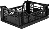 AyKasa Folding Crate Midi Box - Black