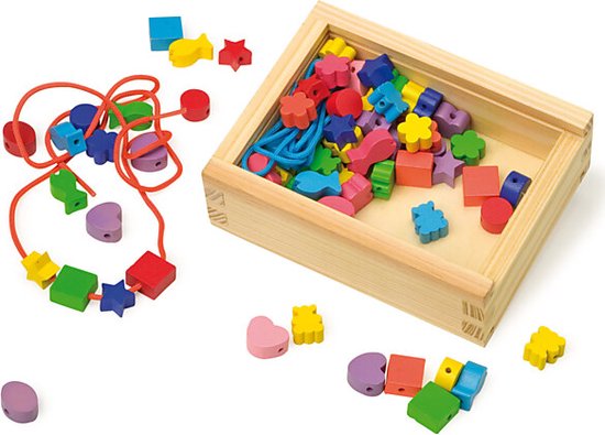 Small Foot - Houten Rijg Kralen, 84st. — afbeelding 2