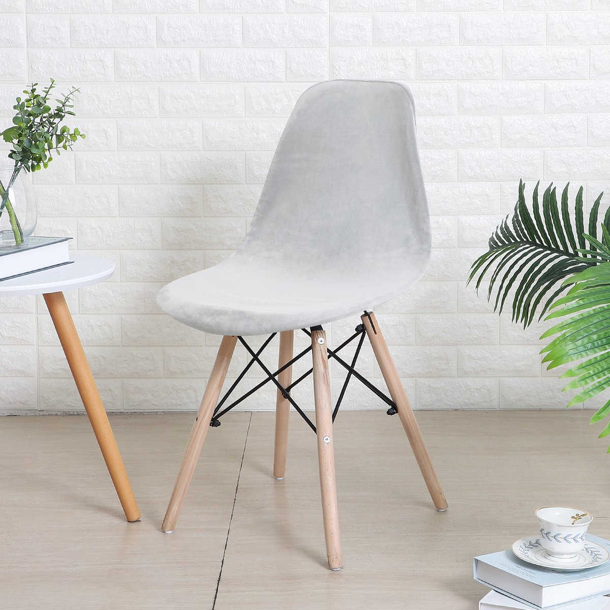 Covers By Ralfos* Stoelhoes Velvet Lichtgrijs | Scandinavische Kuipstoel | Verkrijgbaar per stuk, Set van 4, 6 en 8 | Volumekorting | Hoes | Scandinavisch Beschermend | Luxe en Chic | Zacht | Duurzame oplossing | Woonkamer upgrade | Stijlvol | Wonen