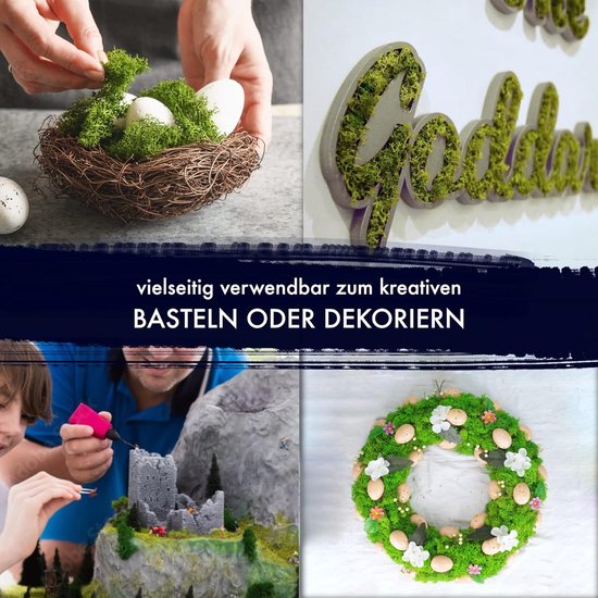 GJS IJslands mos, geconserveerd in 200 g/500 g/1 kg/4 kg, mosafbeeldingen, decoratie of knutselen, lichtgroen GJS IJslands mos, geconserveerd in 200 g/500 g/1 kg/4 kg, mosafbeeldingen, decoratie of knutselen, lichtgroen