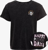 TwoDay acid meisjes T-shirt zwart met backprint - Maat 134/140