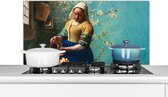 Spatscherm keuken 100x50 cm - Kookplaat achterwand Melkmeisje - Amandelbloesem - Van Gogh - Vermeer - Schilderij - Oude meesters - Muurbeschermer - Spatwand fornuis - Hoogwaardig aluminium