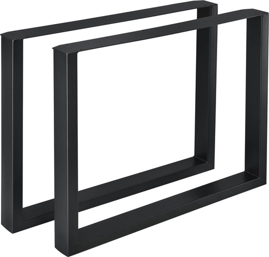 In And OutdoorMatch Tafelpoot Jarrett - Stalen Onderstel - Set van 2 - U Tafelpoot - 90x72 cm - Zwart