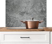 Spatscherm keuken 90x60 cm - Kookplaat achterwand - Beton print - Grijs - Muurbeschermer - Spatwand fornuis - Hoogwaardig aluminium - Wanddecoratie industrieel