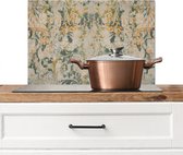 Spatscherm keuken 60x40 cm - Kookplaat achterwand Marmer - Goud - Turquoise - Vintage - Marmerlook - Muurbeschermer - Spatwand fornuis - Hoogwaardig aluminium