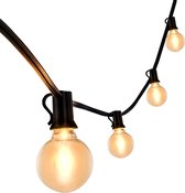 Ledvion Prikkabel, Lichtsnoer 19.5M, 30x E12 LED Lamp Goud, waterdicht IP44, 9W, 2700K, LED Prikkabel, Lichtsnoer voor buiten