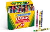Crayola - Box of 64 wax pencils, assorted colours - Recommended age: from 3 years