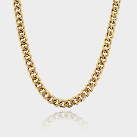 Cuban Ketting 9 mm - Gouden Schakelketting - 60 cm lang - Ketting Heren - Olympus Jewelry
