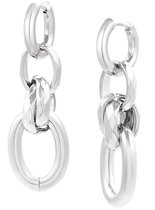 Joy Ibiza - ronde en ovale schakel oorbellen - klap scharnier sluiting - ear party boho - bohemian style - stainless steel