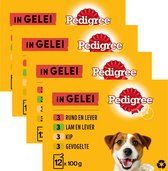 Pedigree Adult Hondenvoer - Maaltijdzakjes Multipack - Vlees & Gevogelte in Gelei - 48 x 100g