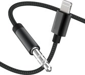 Eisenz Aux-Kabel iPhone - Auto Aux kabel - 3.5 mm Lightning Audiokabel - 1.2 Meter - Geschikt voor iPhone X/11/12/13/14 en iPad - Zwart