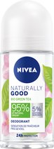 NIVEA Naturally Good Bio Deodorant Roller - Green Tea - 6 x 50 ml - Voordeelverpakking