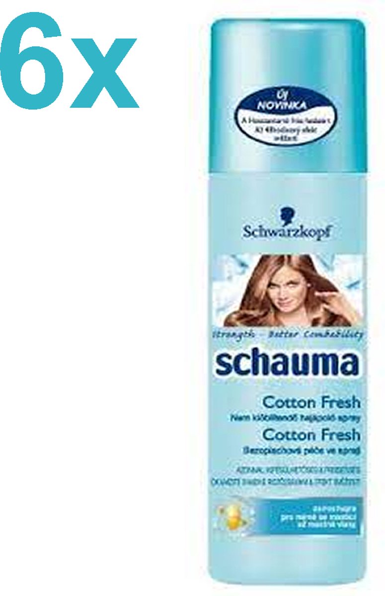 Schwarzkopf - Schauma - Cottom Fresh - Spray - 6x 200ml - Voordeelverpakking